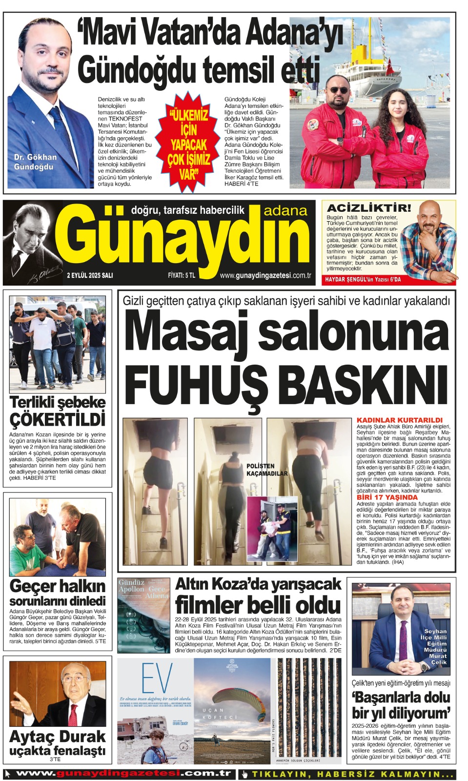 02 EYLÜL 2025 GÜNAYDIN ADANA GAZETESİ