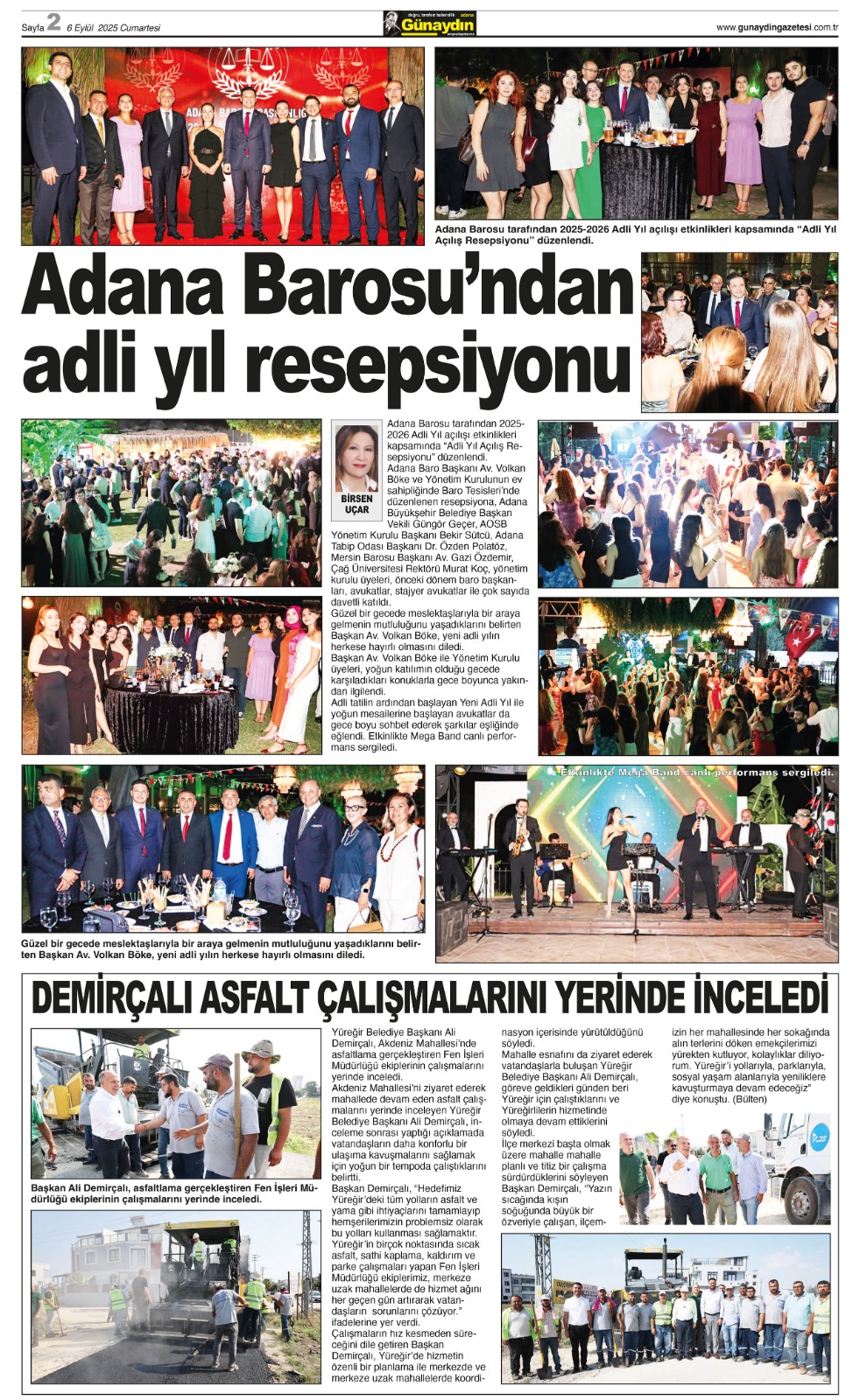 06 EYLÜL 2025 GÜNAYDIN ADANA GAZETESİ