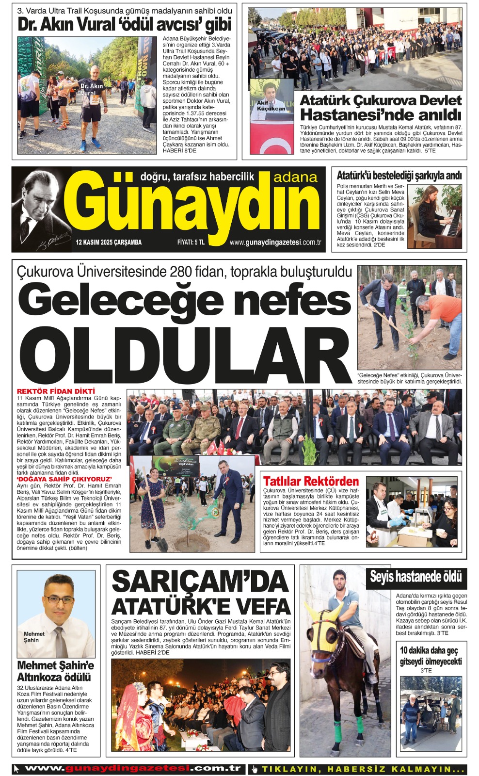 12 KASIM 2025 GÜNAYDIN ADANA GAZETESİ