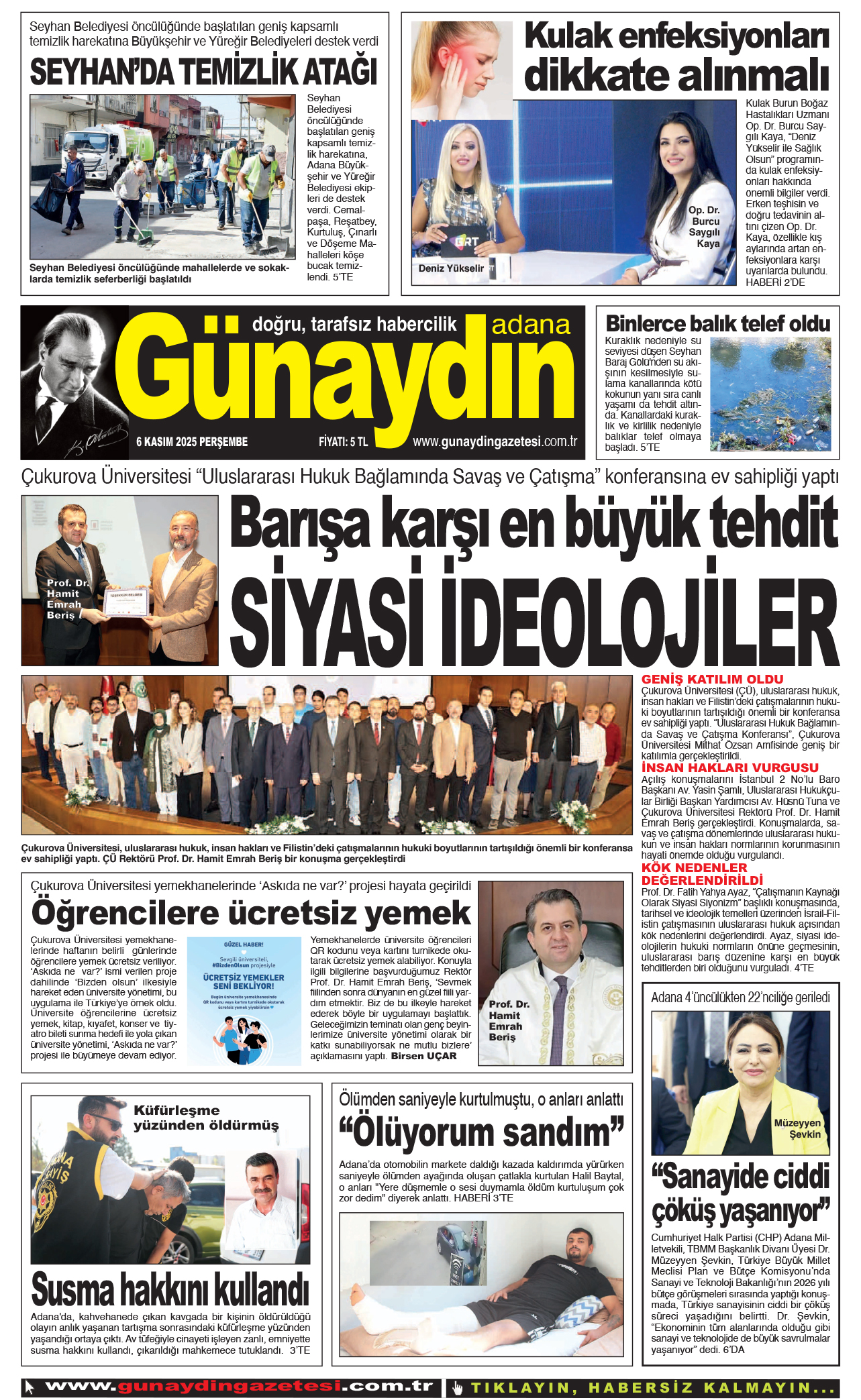 06 KASIM 2025 GÜNAYDIN ADANA GAZETESİ
