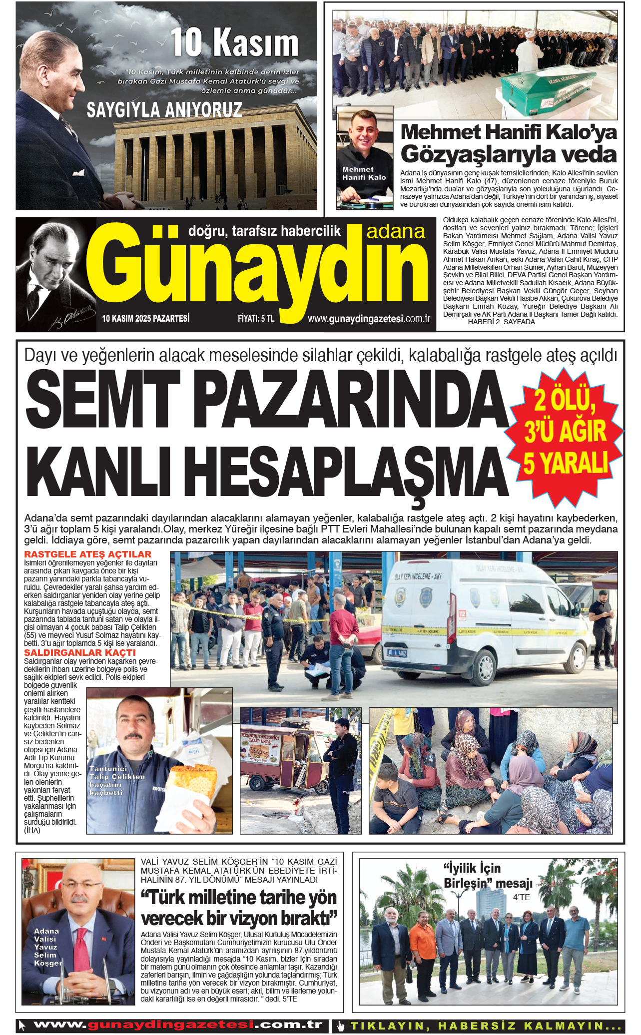 10 KASIM 2025 GÜNAYDIN ADANA GAZETESİ