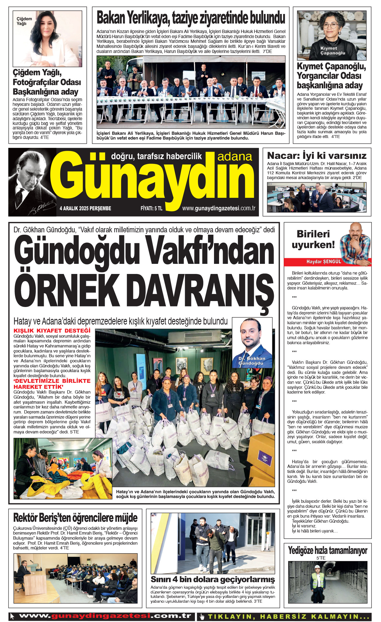 04 ARALIK 2025 GÜNAYDIN ADANA GAZETESİ