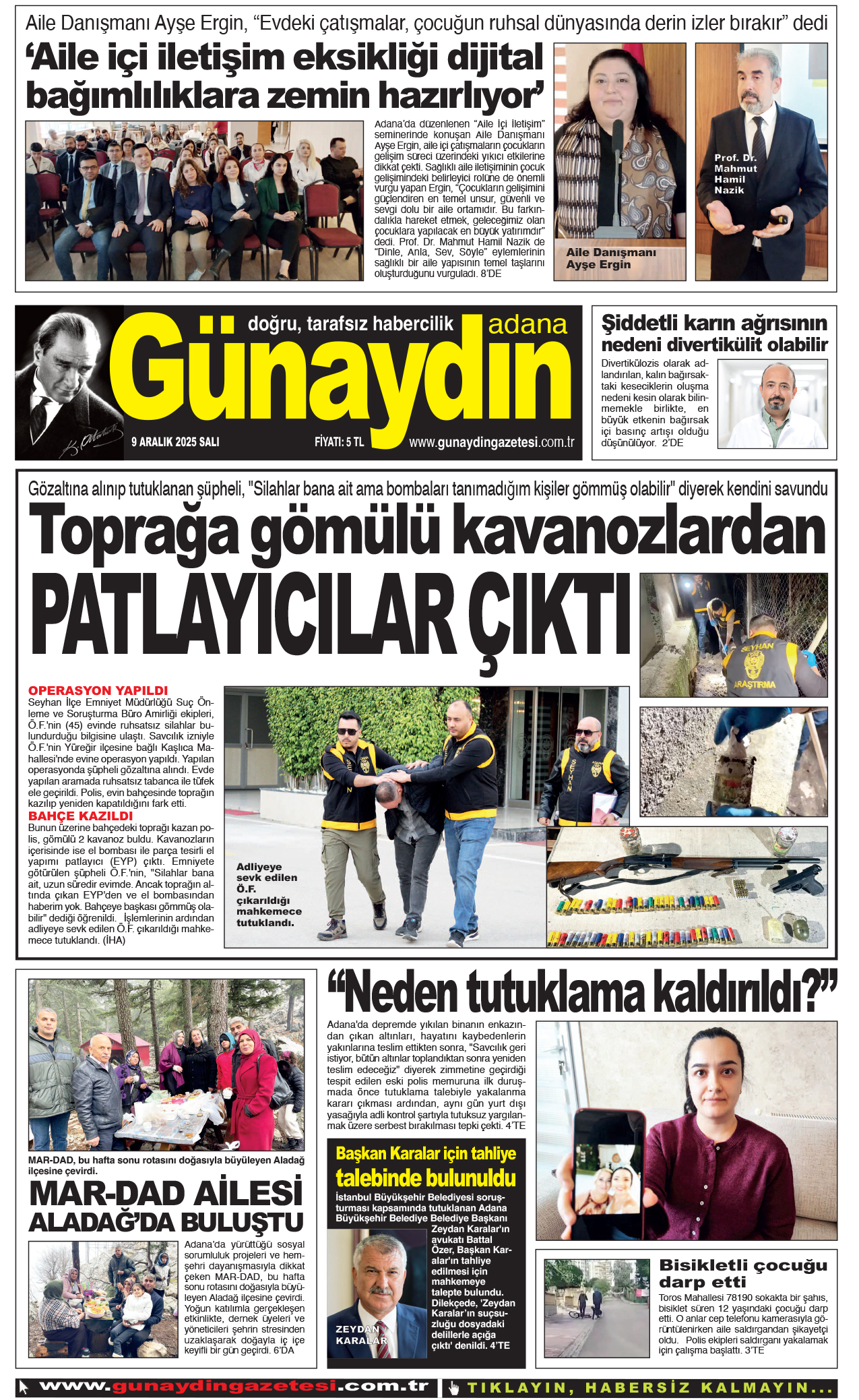 09 ARALIK 2025 GÜNAYDIN ADANA GAZETESİ