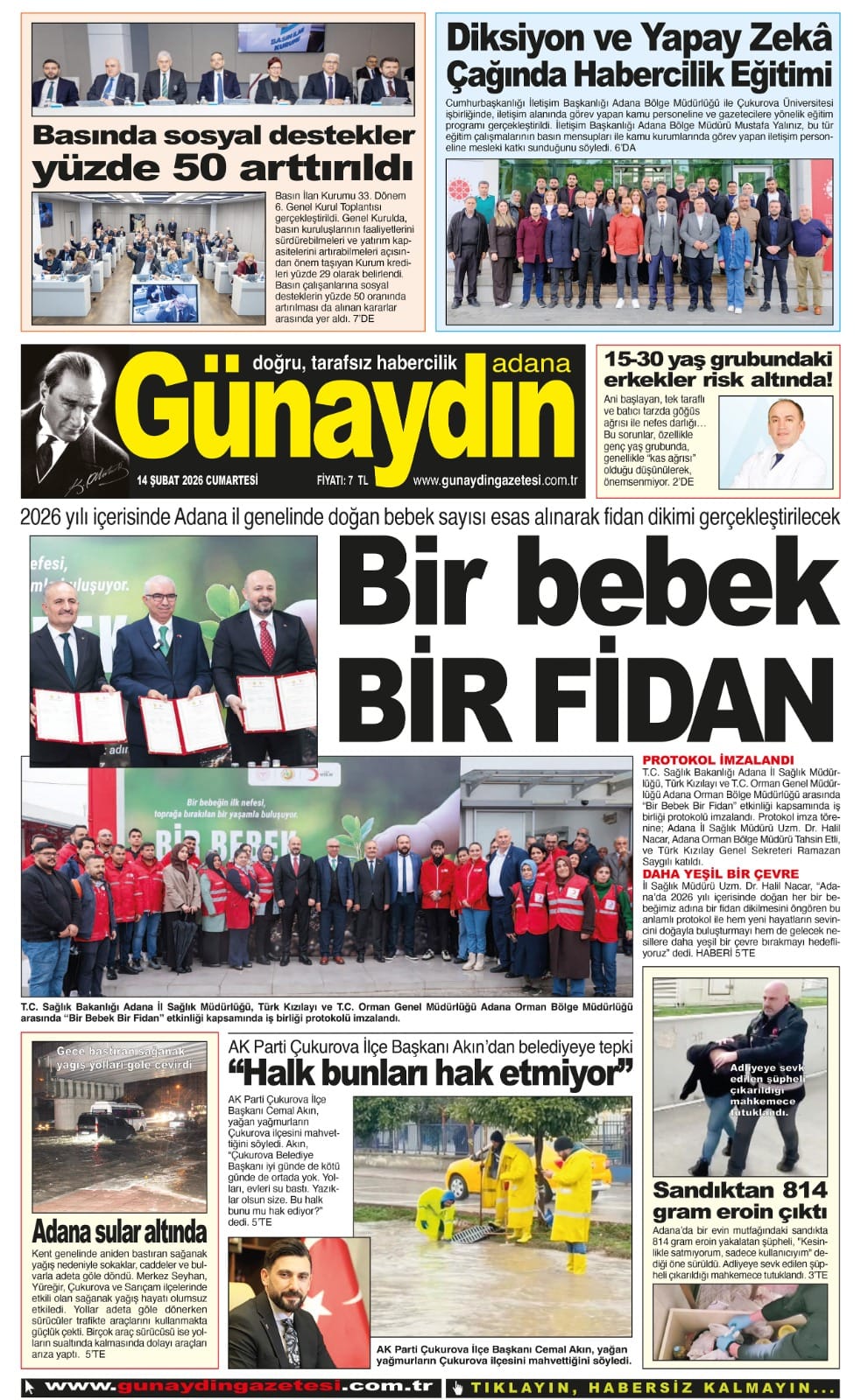 14 ŞUBAT 2026 GÜNAYDIN ADANA GAZETESİ
