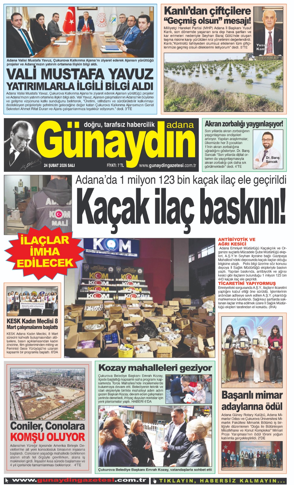 24 ŞUBAT 2026 GÜNAYDIN ADANA GAZETESİ