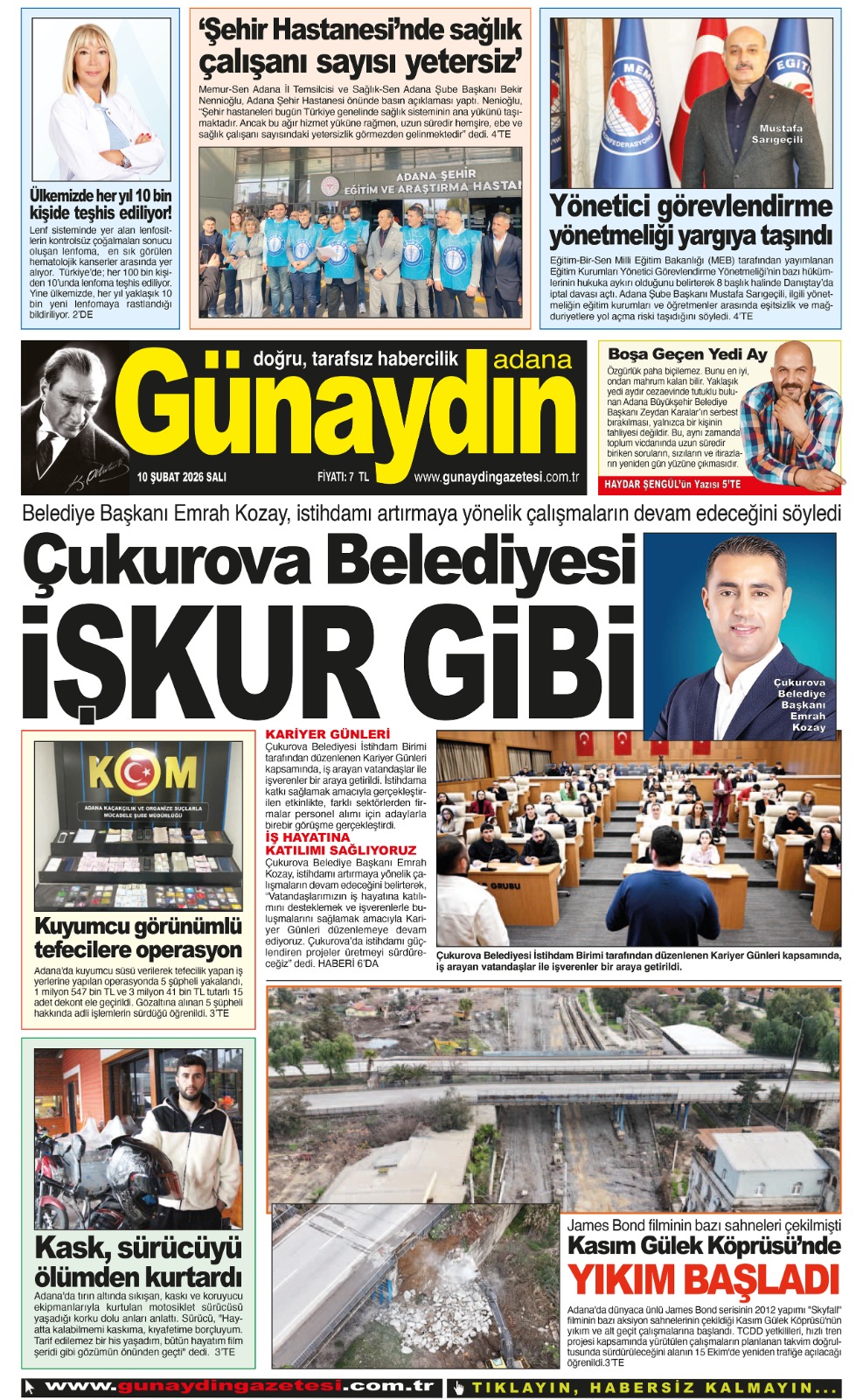 09 ŞUBAT 2026 GÜNAYDIN ADANA GAZETESİ