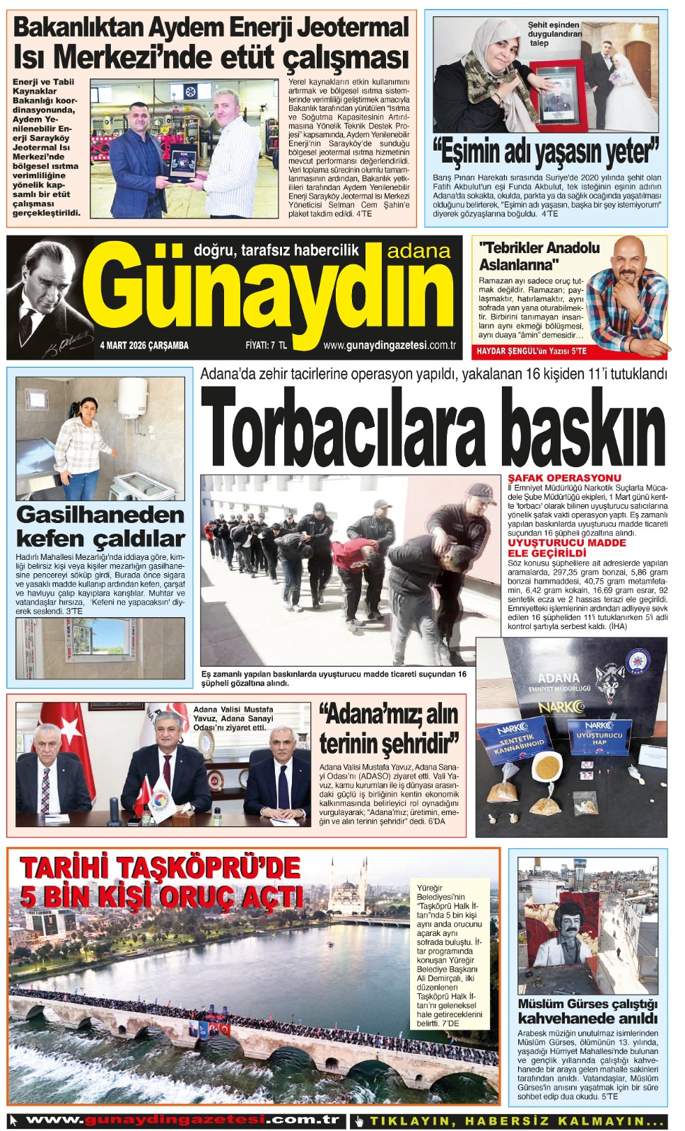 04 MART 2026 GÜNAYDIN ADANA GAZETESİ