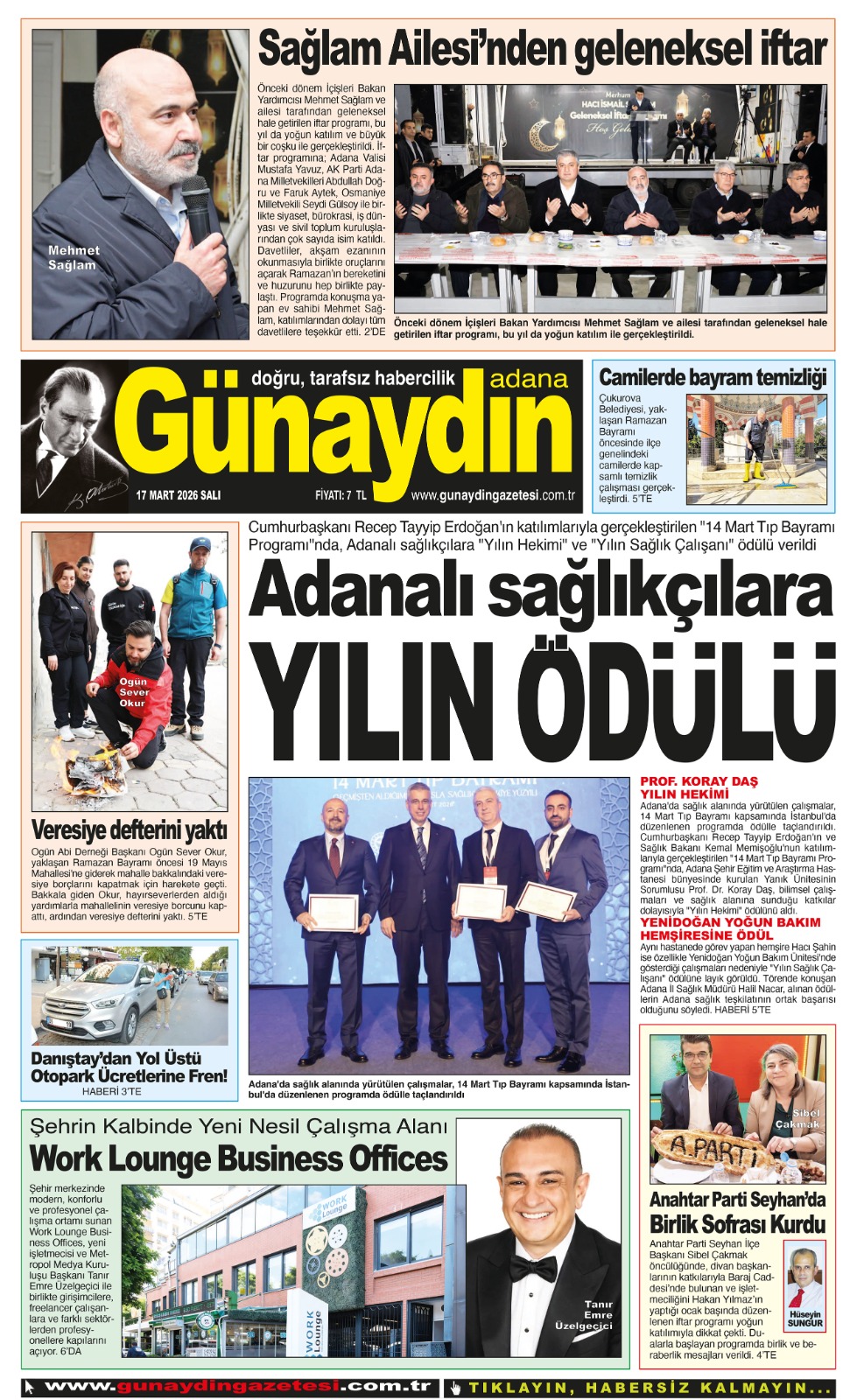 17 MART 2026 GÜNAYDIN ADANA GAZETESİ