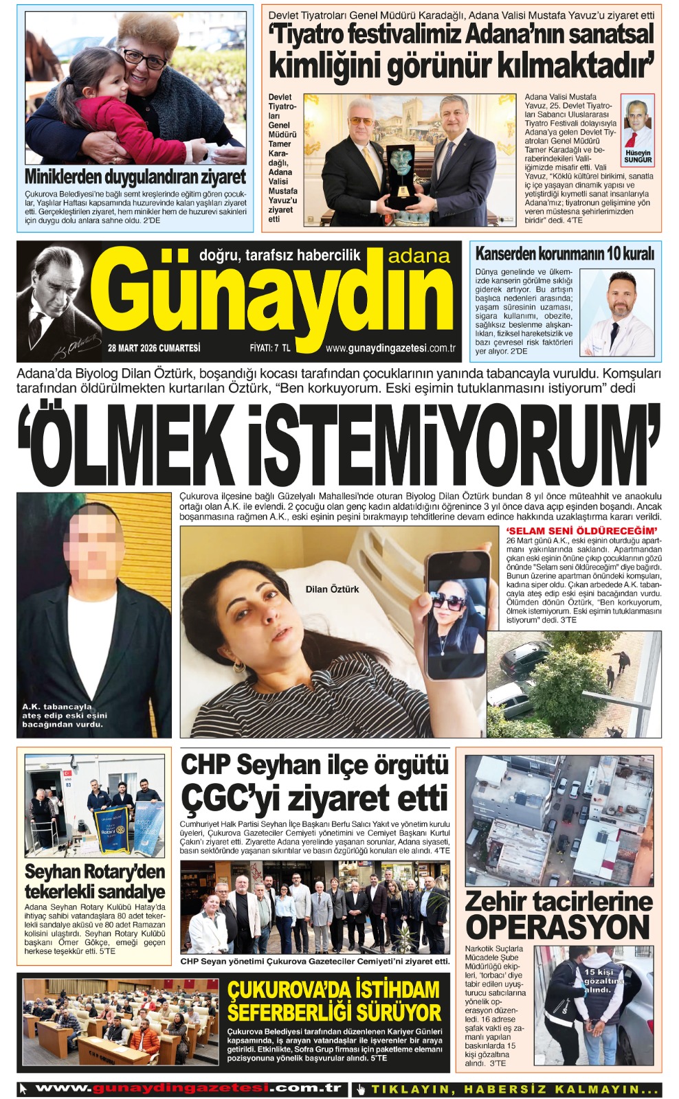 28 MART 2026 GÜNAYDIN ADANA GAZETESİ