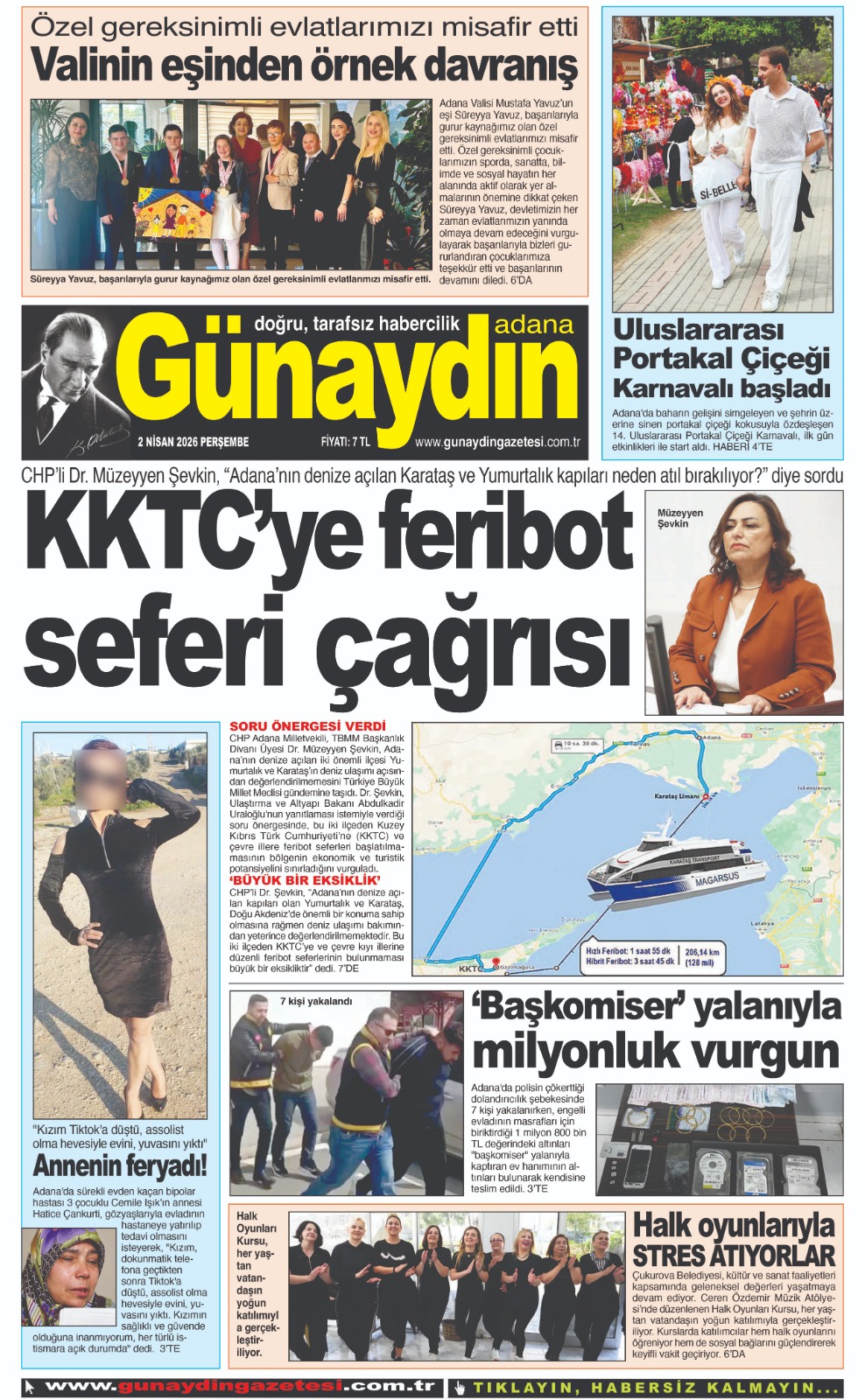 02 NİSAN 2026 GÜNAYDIN ADANA GAZETESİ
