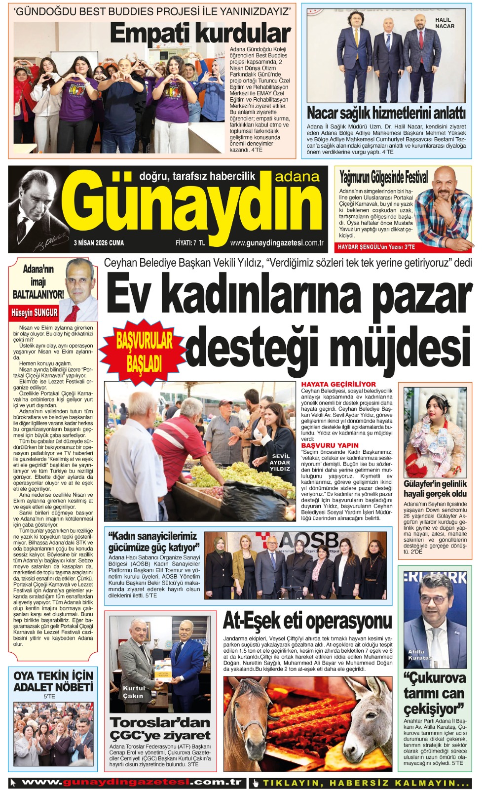 03 NİSAN 2026 GÜNAYDIN ADANA GAZETESİ