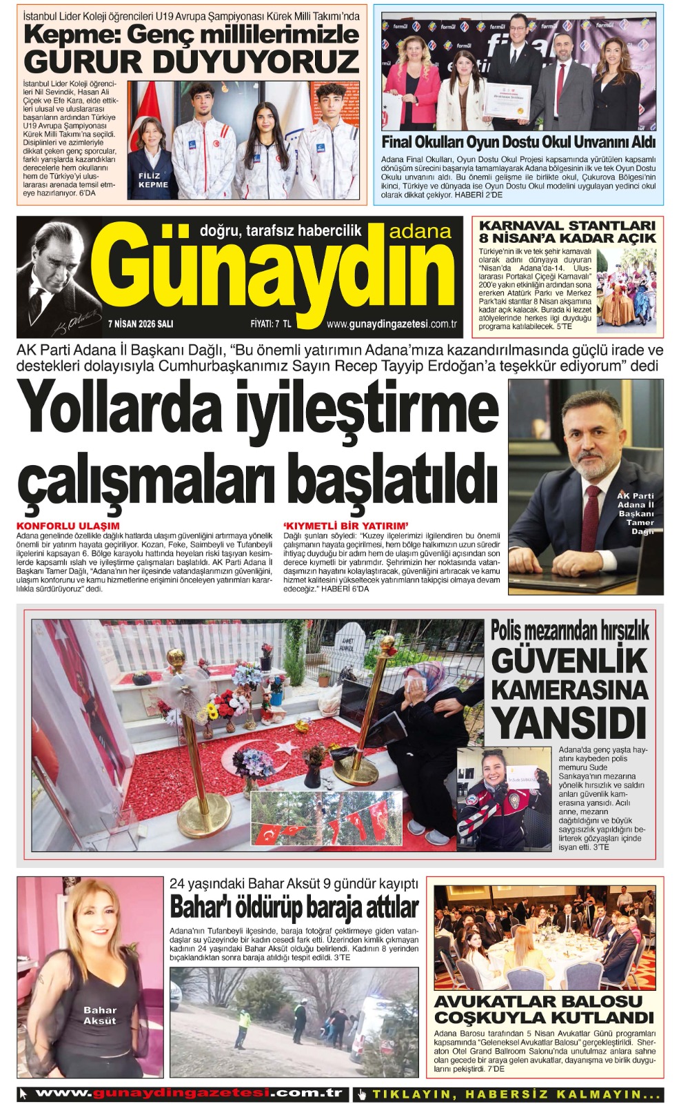 07 NİSAN 2026 GÜNAYDIN ADANA GAZETESİ