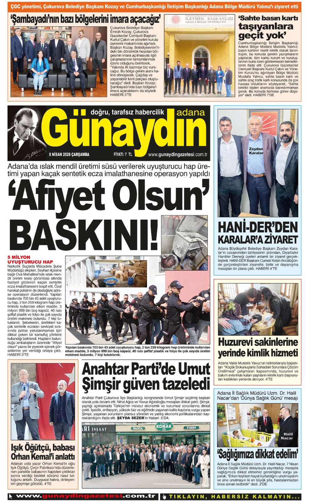 08 NİSAN 2026 GÜNAYDIN ADANA GAZETESİ