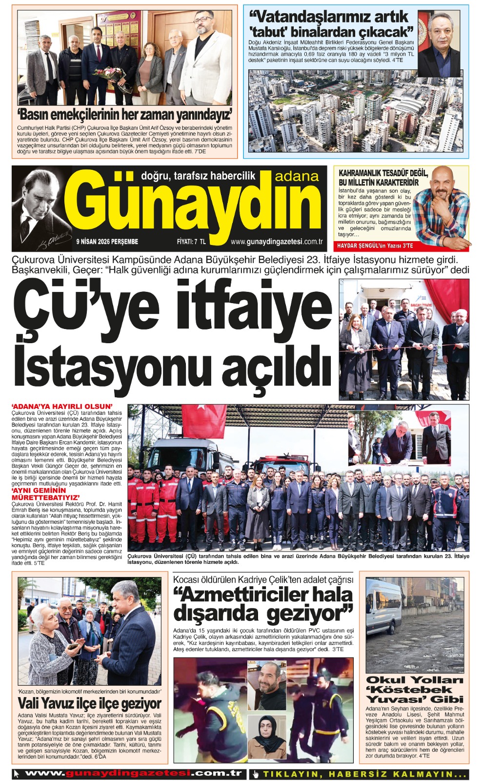 09 NİSAN 2026 GÜNAYDIN ADANA GAZETESİ