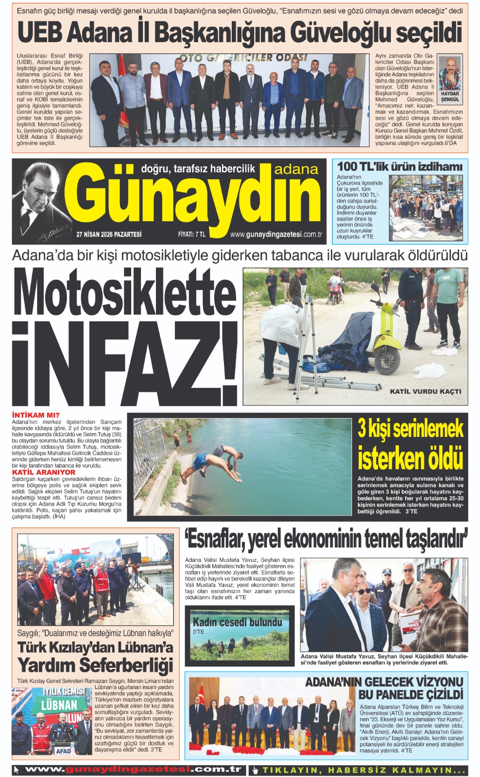 26 NİSAN 2026 GÜNAYDIN ADANA GAZETESİ