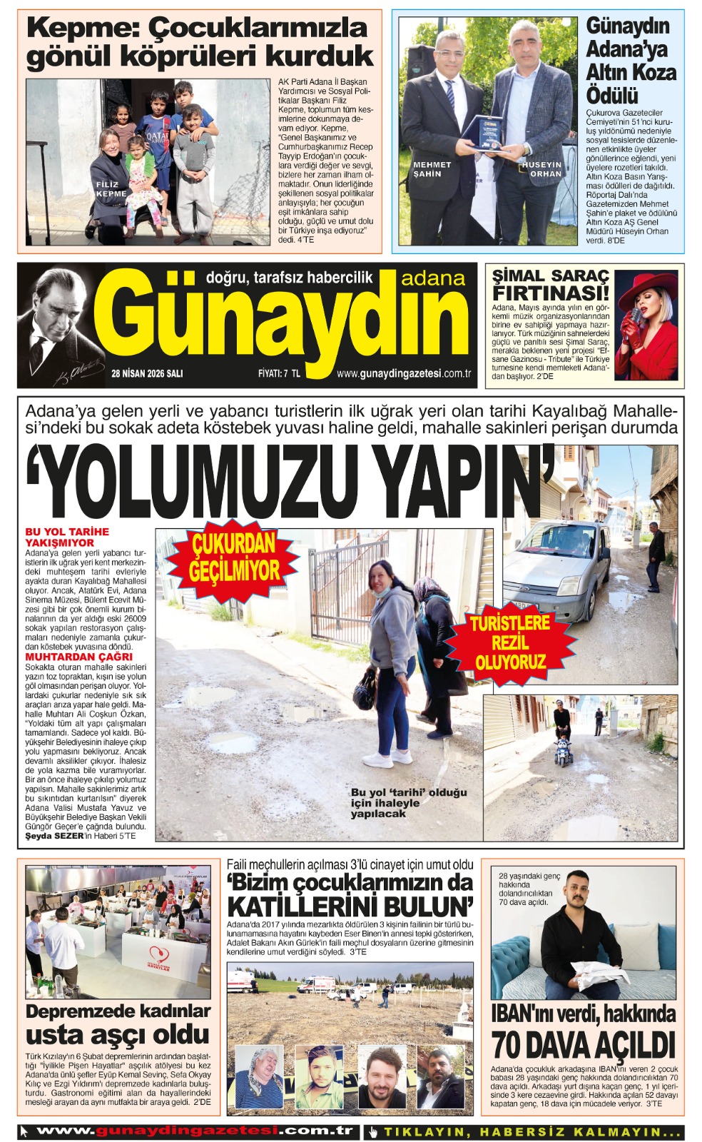 28 NİSAN 2026 GÜNAYDIN ADANA GAZETESİ