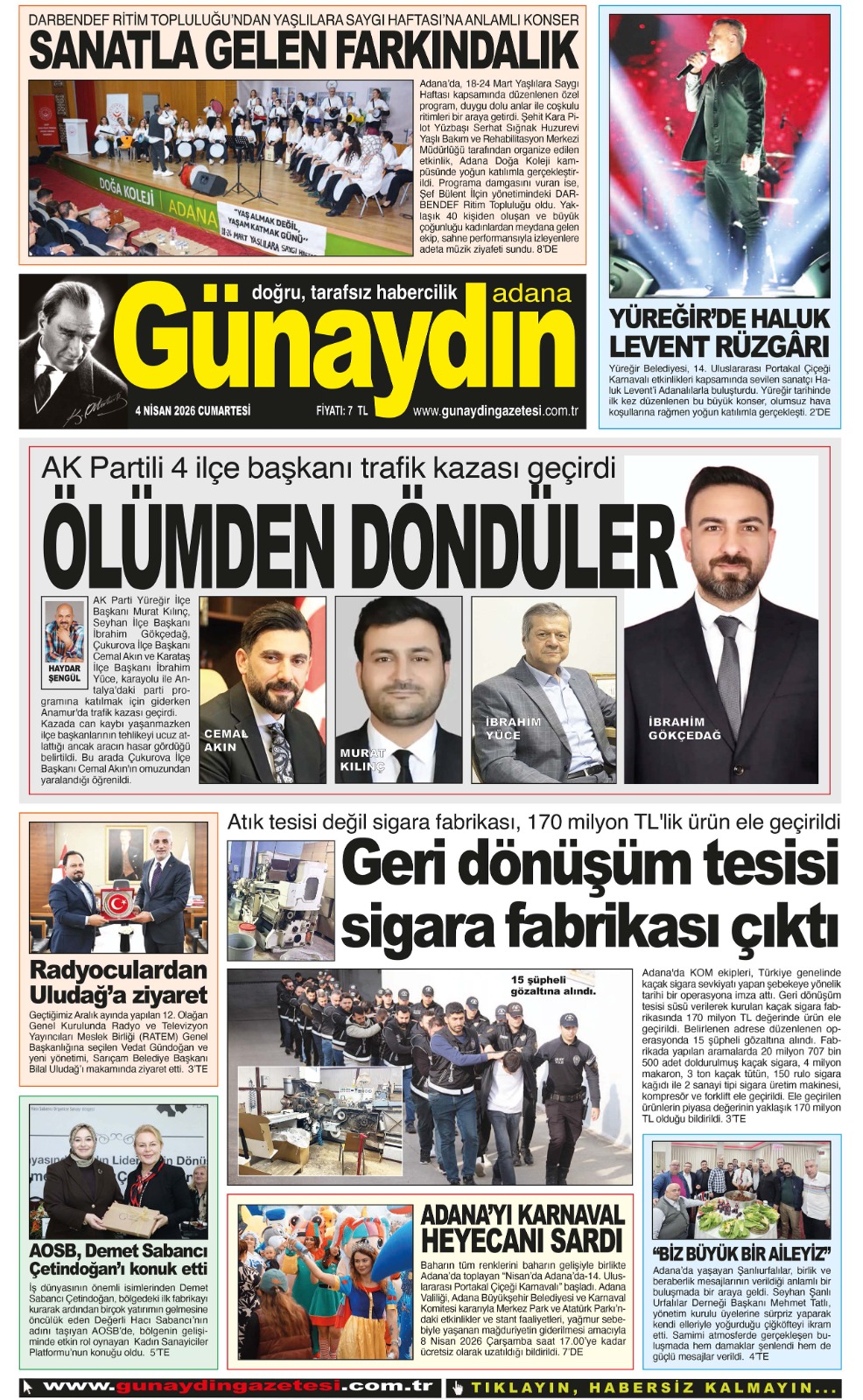 04 NİSAN 2026 GÜNAYDIN ADANA GAZETESİ