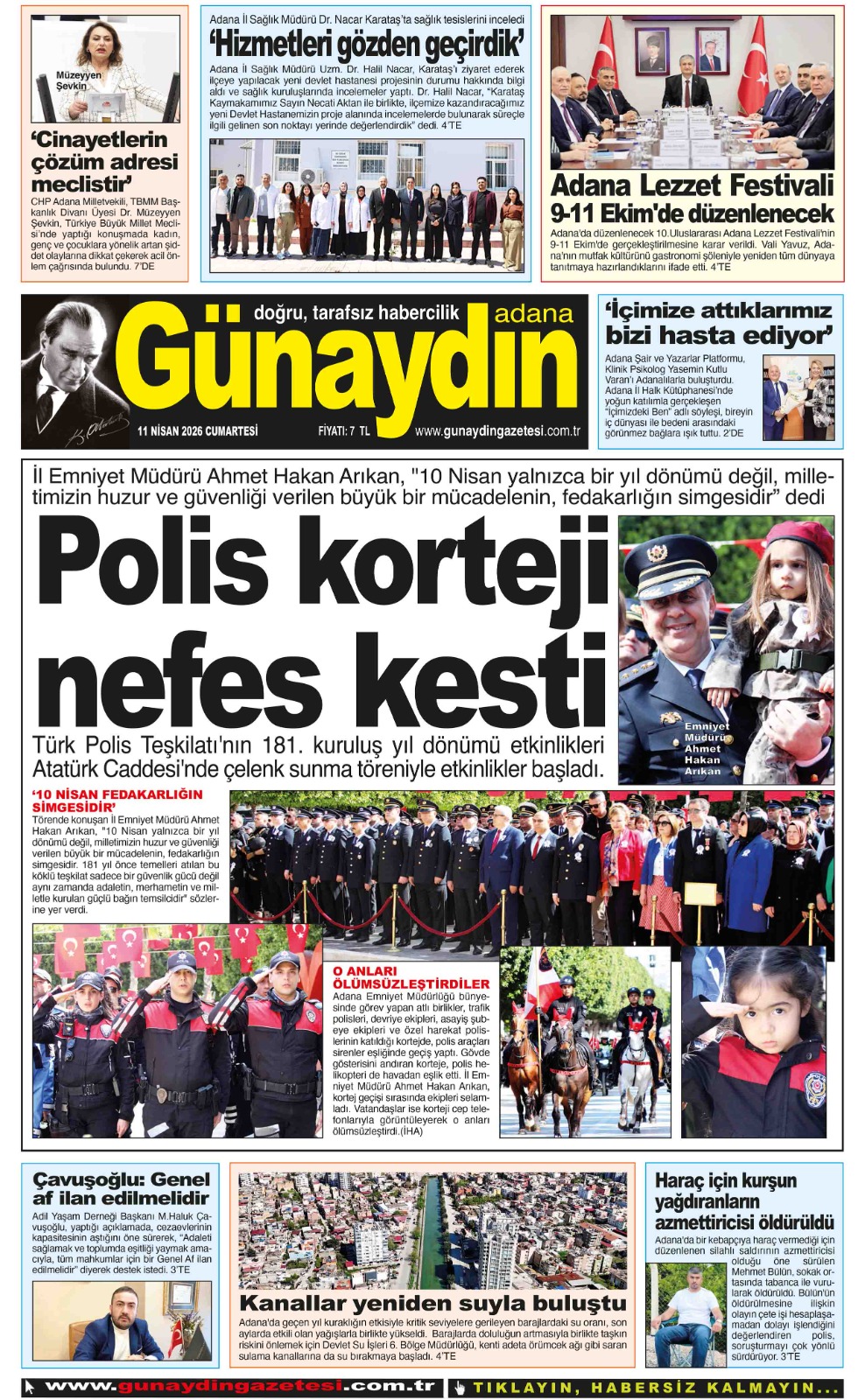 11 NİSAN 2026 GÜNAYDIN ADANA GAZETESİ