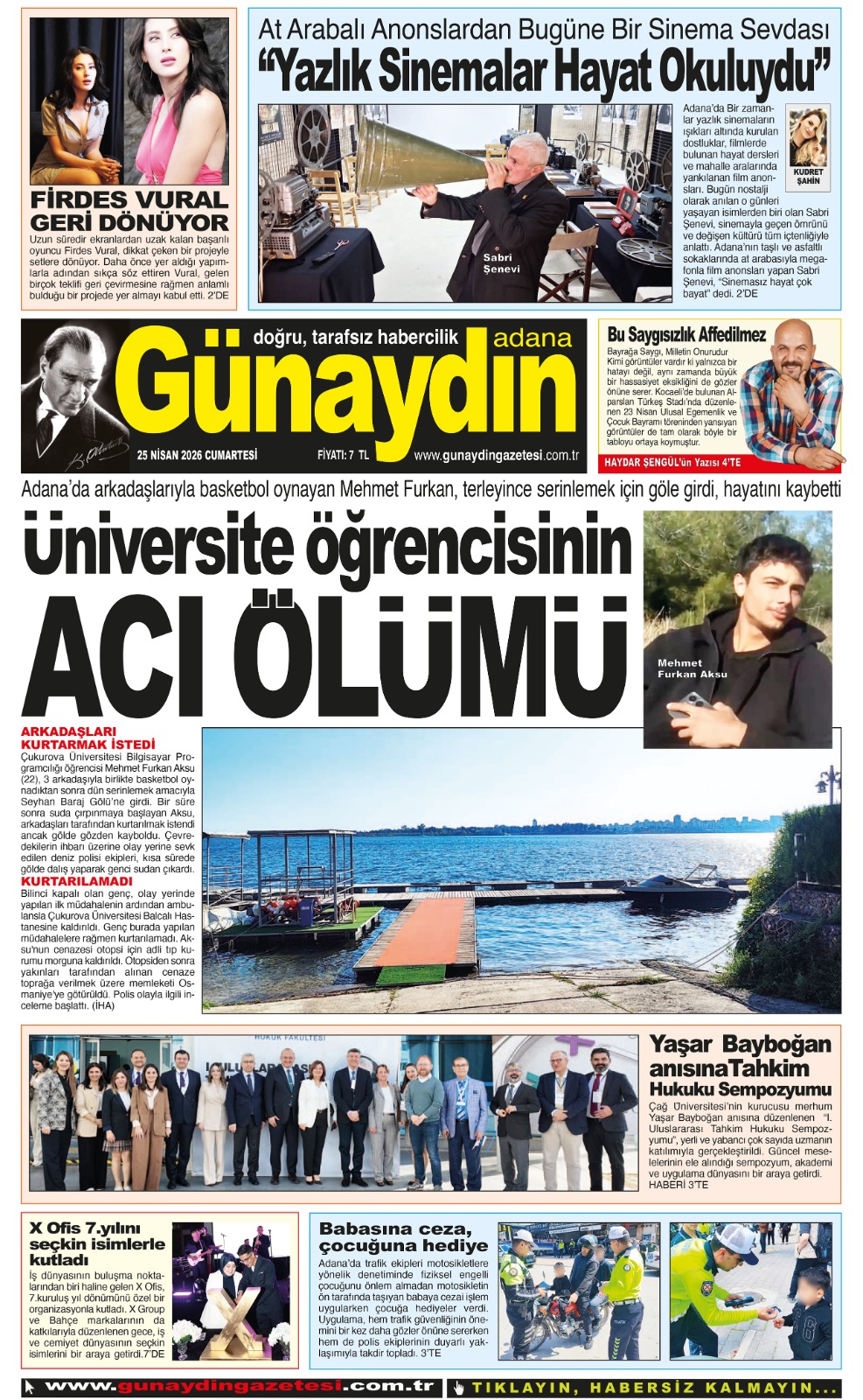 25 NİSAN 2026 GÜNAYDIN ADANA GAZETESİ