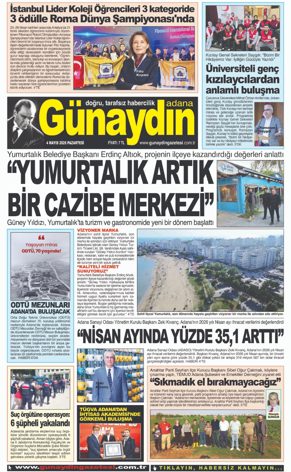 04 MAYIS 2026 GÜNAYDIN ADANA GAZETESİ