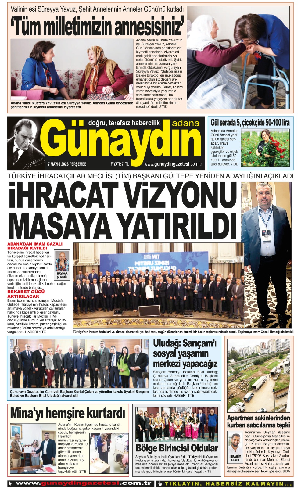 07 MAYIS 2026 GÜNAYDIN ADANA GAZETESİ