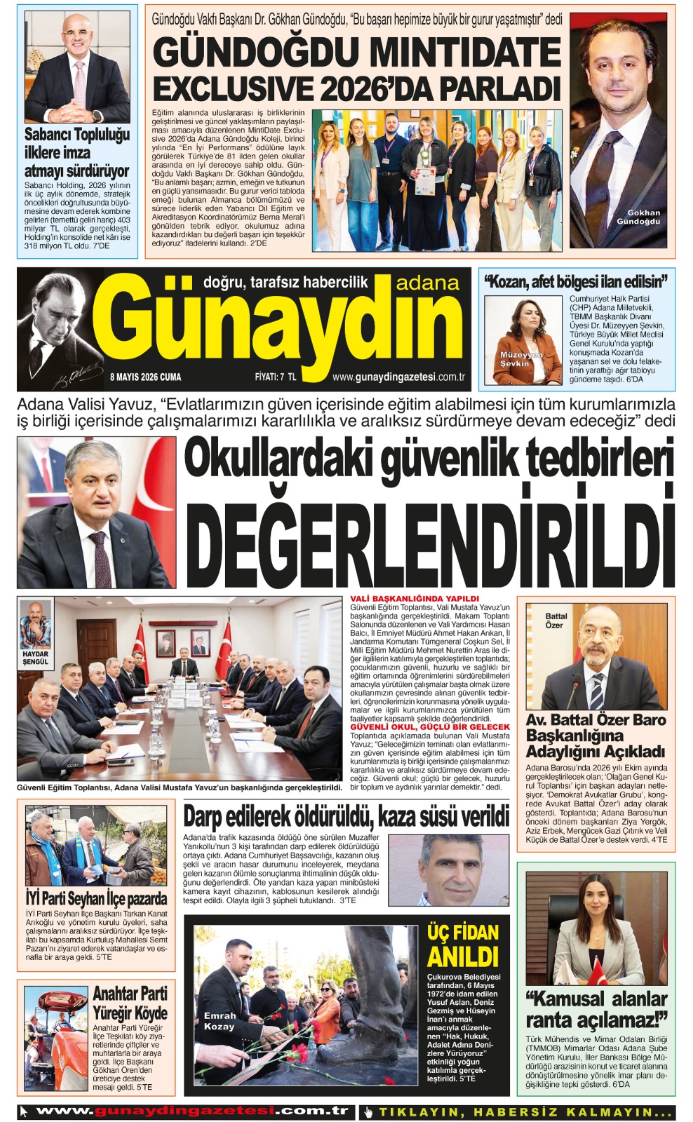 08 MAYIS 2026 GÜNAYDIN ADANA GAZETESİ