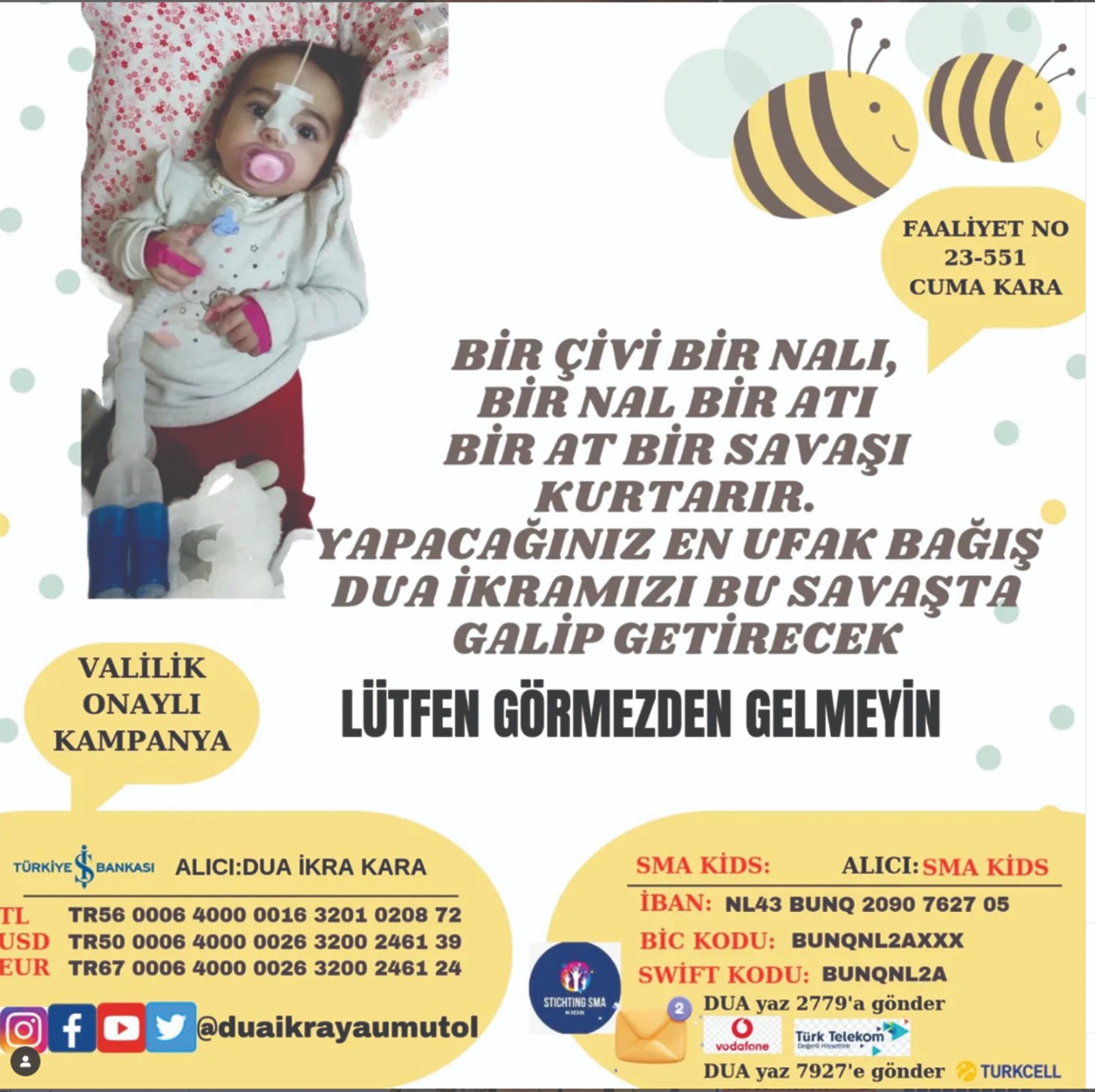 Dua İkra Yaşam Mücadelesi Veriyor