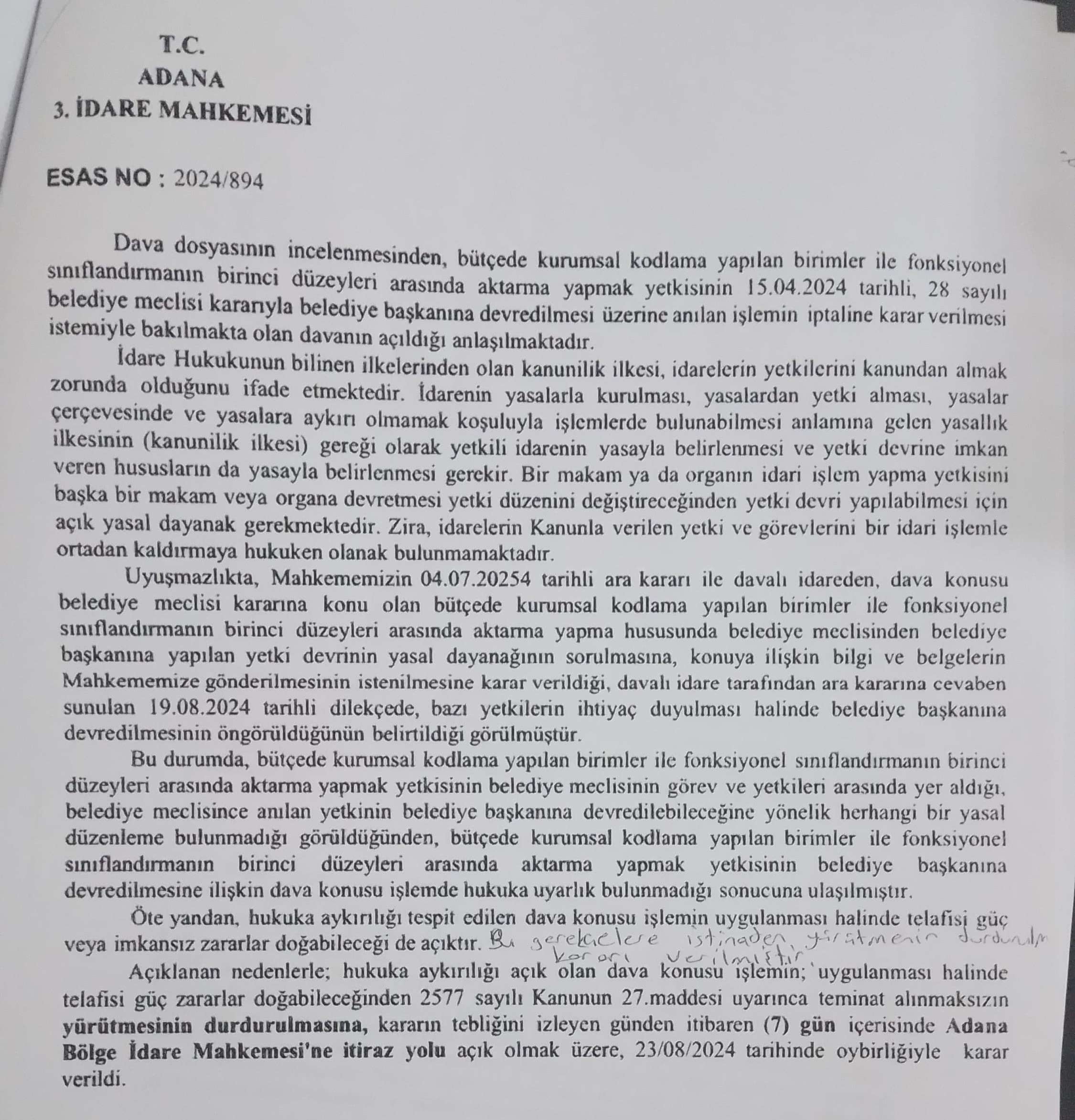 Yargı, Tekin’in Hukuksuz Yetki Kullanımına “Dur” Dedi!