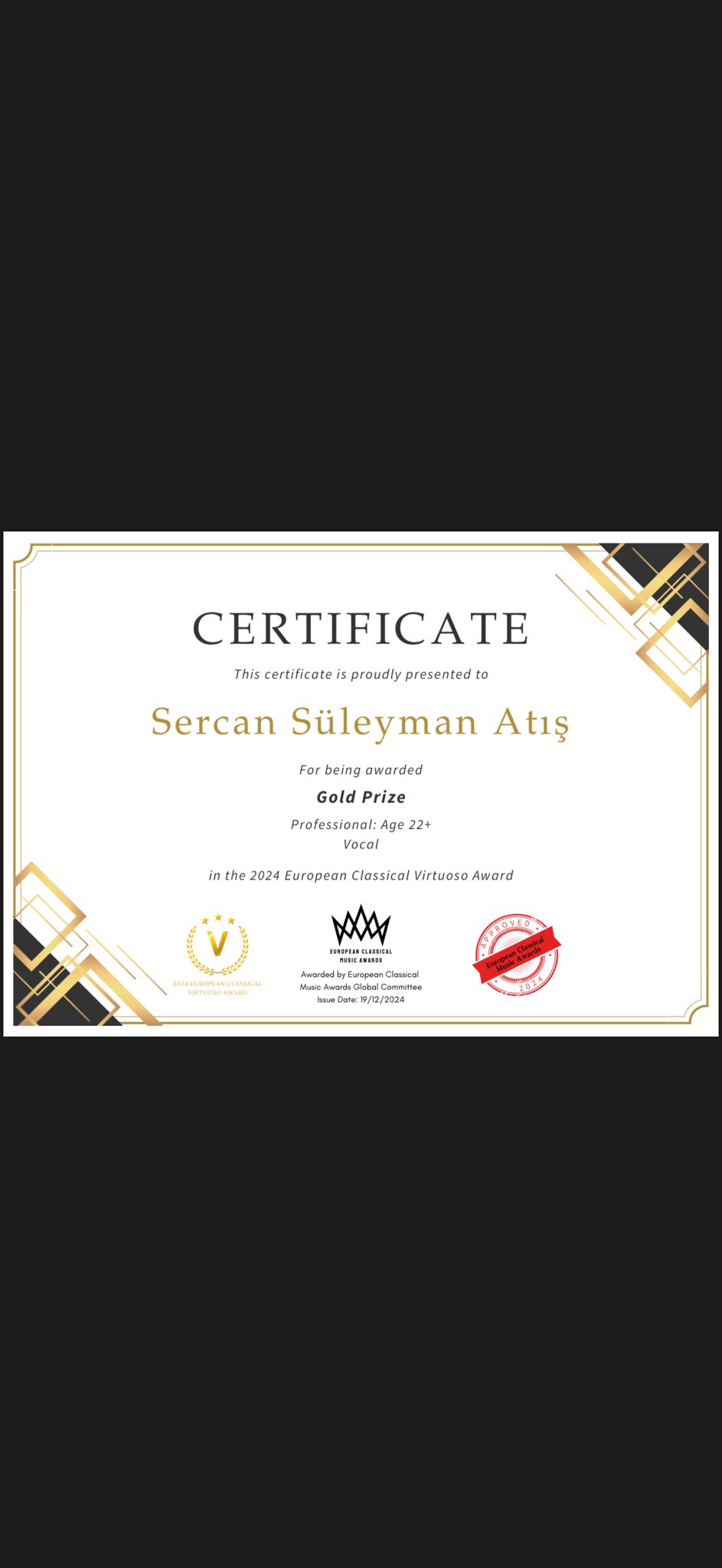 Opera Sanatçısı Sercan Süleyman Atış'tan Büyük Başarı