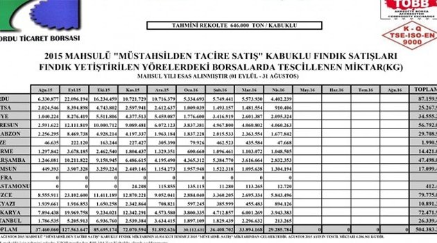 1 ayda 30 bin ton fındık pazara indi