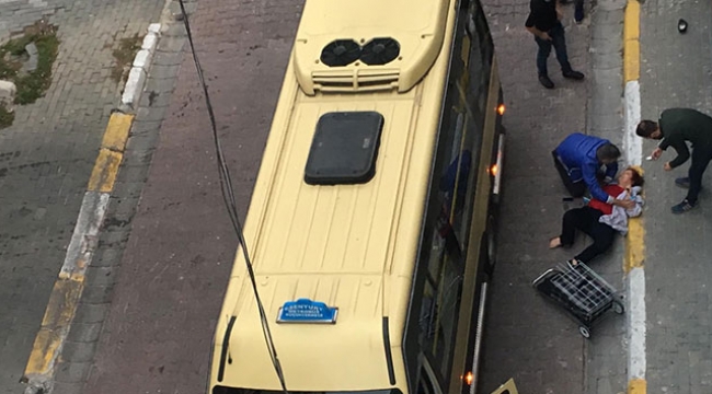 Pazara giden kadına dolmuş çarptı
