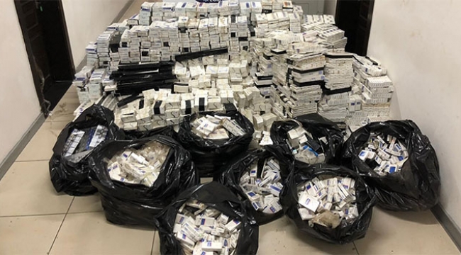 21 bin 700 paket kaçak sigara ele geçirildi