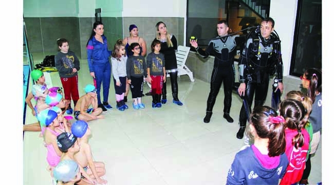 Erkanlı öğrencilere dalgıçlık dersi