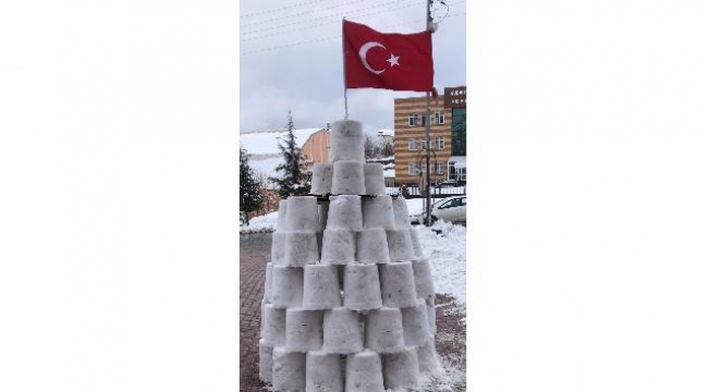 60 kova kar ile kule yaptı