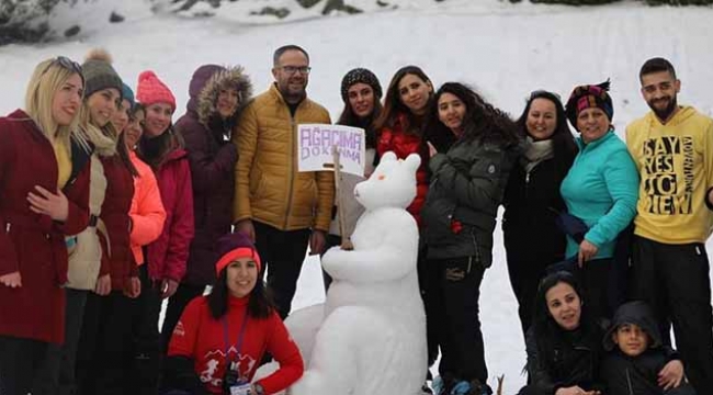 Aladağ’da kardan adam şenliği