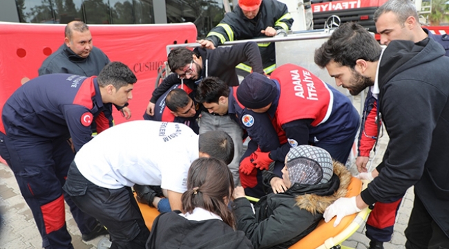 ÇÜ Abdi Sütcü MYO’da gerçeği aratmayan tatbikat…