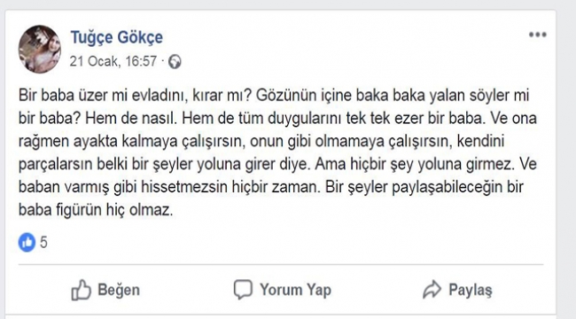 Babası tarafından öldürülen Tuğçe'nin sitem dolu paylaşımları