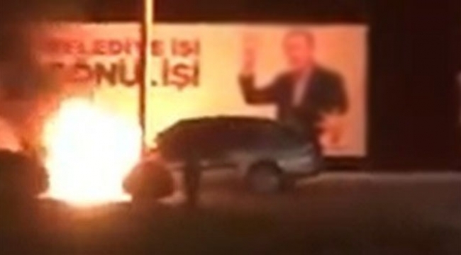 Seyir halindeki araç alev aldı