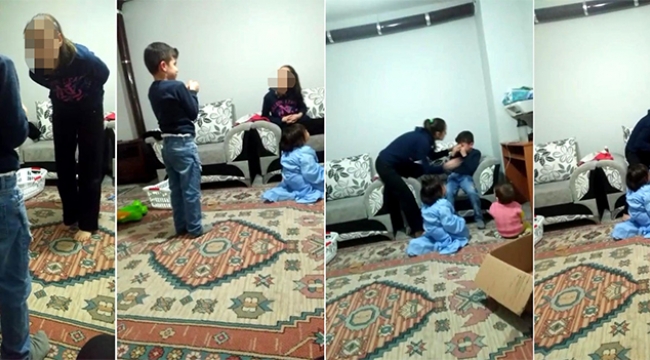Üvey anne şiddeti görüntülendi