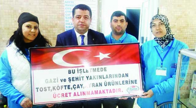 Bu kantinlerde şehit aileleri ile gazilere her şey ücretsiz