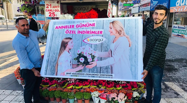 Şehit annelerine  çiçekler ücretsiz