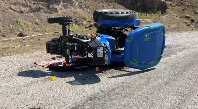 Virajı alamayan traktör devrildi: 1 ölü 3 yaralı