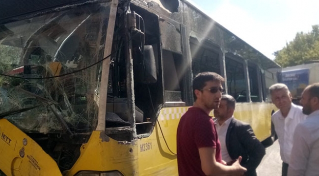 Freni patlayan otobüs bir yaya ile iki araca çarptı