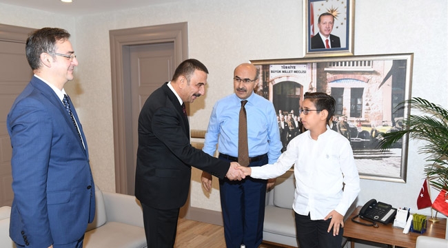 Vali olmak isteyen Furkan, Vali Demirtaş ile buluştu