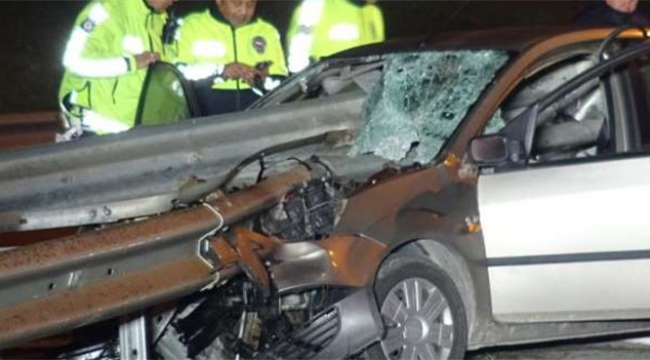 Kafasına bariyer saplandı feci şekilde can verdi