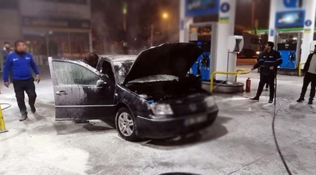 Yakıt aldıktan sonra patladı