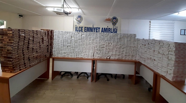 8 bin paket kaçak sigara ele geçirildi