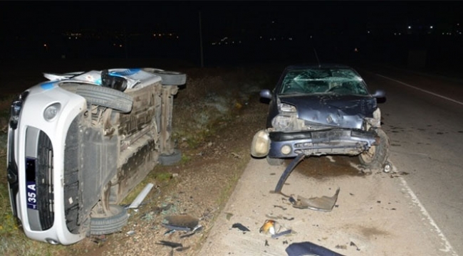 Alkollü sürücü dehşet saçtı 2'si polis 3 yaralı