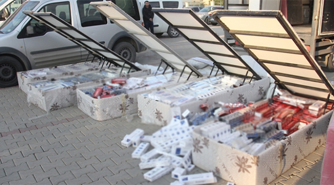 Baza içinden 5 bin 490 paket kaçak sigara