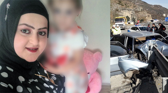 Hastane dönüşü feci kaza 1 ölü 2 yaralı